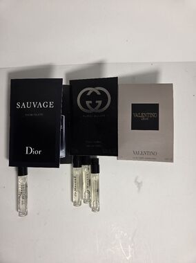 Mens Perfumes Samples Dior Savage Gucci Valentino Jo Malone Eau De Toilette.